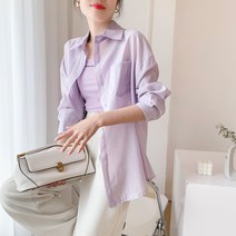 여름 디자인 느낌 모던 선블라우스 상의 셔츠 레터링 나시 투피스