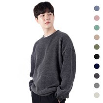 남성용 오버핏 코듀로이 소프트 라운드 맨투맨 티셔츠