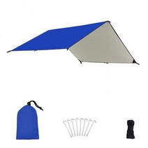 실타프 하비타프 차량용 어닝 블랙코팅헥사타프 블랙코팅헥사타프 기둥이없는 천막 방수 방수포 텐트 그늘 정원 캐노피 양산 야외 헥사실타프 라운지쉘터 헥사메쉬스크린 헥사타프스크린, 로얄 블루, 3x4m