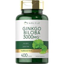 미국직구 Carlyle Ginkgo Biloba 3000mg 400tab 1pack, 수량, 상세참조
