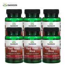 스완슨 홍국 쌀 레드이스트라이스 600mg 60 x6 풀루란 야채 베지 터블 캡슐 홍국균 누룩곰팡이