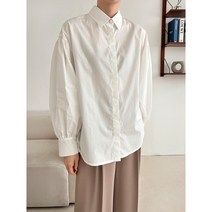 봄셔츠 진주 포인트 히든 단추 퍼프 면 블라우스 남방