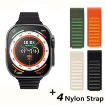 스마트워치 등산시계 러닝시계 마라톤시계 남자 Iwo 워치 울트라 시리즈 8 NFC 도어 잠, Black add 4GS