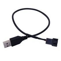 USB-4 핀/3 핀 컴퓨터 팬 어댑터 케이블 5V-12V 전원 커넥터 3 또는 4 팬-USB 30CM, 02 3 Pin