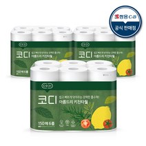 코디 아름드리 천연펄프 키친타올 150매, 3개, 6개입