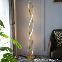 크리스탈 장스탠드 LED 조명 거실 침실 인테리어 조명등기구, 블랙 54W 웜 라이트 155CM