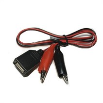 케이블트레이 실리콘전선 와이어메쉬 악어클립 usb 여성 커넥터 악어 테스트 클립 클램프 usb 남성 커넥터 전원 어댑터 와이어 58cm 케이블 빨간색과 검은색 호환 지원, 암 커넥터