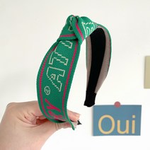 미란이 초록핑크 간지 레터링 동안 터번 반다나 머리띠