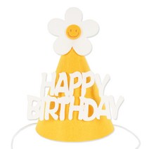 파티짱 DIY 생일 데이지 고깔 모자 (옐로우) 축하 파티 소품