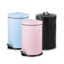 파스텔 모던 컬러 휴지통 (양철) 3L/5L/12L/20L (블루/핑크/블랙/화이트/그레이), 20L, 블루