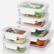 네오플램 글라스캡 내열유리 반찬통 밀폐용기 6p세트, 6개