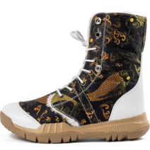 남자 캐주얼 프린팅 고급 겨울 전투화 전술화 워커 하이탑 부츠