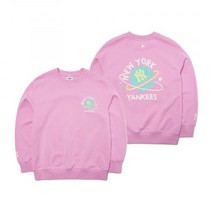 MLB LIKE 플래닛 오버핏 맨투맨 NY Pink