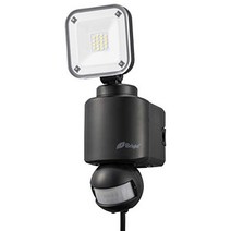 OHM 옴전기 LED 센서 라이트 (1등/1600lm/주광색/콘센트식/블랙) LS-A1155A19-K (약)폭82×높이240×깊이115mm(본체만), 1개