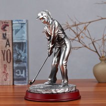 골프 스윙 미니어처 인형 골드 인테리어 소품 비즈니스 개업 선물, 여자 실버 B