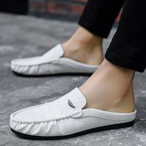 안안씬 남성 가죽 블로퍼 슬리퍼 구두 명품 스타일