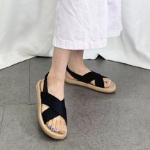 코튼 X스트랩 뒷밴딩 경량 가벼운 샌들 2cm