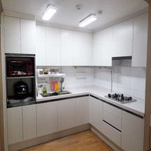 맞춤 가구 패트 무광 화이트 주방 싱크대 교체, 2.5m