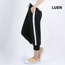 LUEN 키후피 트레이닝 바지 커플 여성 여자 남성 남자 공용 7부 홈웨어 츄리닝 팬츠 헬스 운동