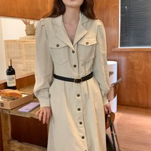 봄 간절기 골덴원피스 코듀로이 롱원피스 벨트원피스