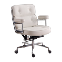 컴퓨터의자 사무용의자 학생의자 책상의자 사무실의자, A 베이지색 접촉면은 소가죽 + 은색 프레임