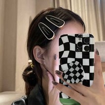 230518JSH라운드 블랙&화이트 럭셔리 타원 물방울 서핑보드 미니 헤어핀 6종