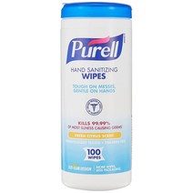 퓨렐 휴대용 물티슈 손세정제 WIPES 100매 손세정제, 신선한 감귤향 100개