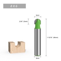 밀링 커터 커팅 도구 la vie 1pc 8mm 섕크 볼 노즈 엔드 밀 라운드 노즈 코브 cnc 비트 반경 코어 박스 솔리드 카바이드 라우터 비트, 8x6mm