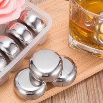 아이스큐브 원형 얼음 6p(+집게) 녹는 스텐 얼음 안, 단일옵션