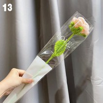 니트 꽃 장미 튤립 인조 손 뜨개질 인공 꽃다발 웨딩 장식 손으로 짠 홈 테이블 1 개, 11 13