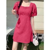 VONDA Y2K 여성 여름 반팔 퍼프 소매 미니 원피스