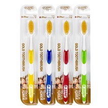 오죤플러스 칫솔 부드러운 이중 미세모, 골드 1개