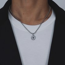 남자 동전 코인 목걸이 써지컬 스틸 레이어드 bead main coin