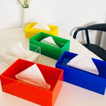 아크릴 휴지 사각 티슈 케이스 각티슈 보관함, 블루