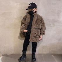 JS2188 남아 키즈 주니어 겨울 고퀄 후리스 뽀글이 솜혼방 하이넥 집업 경량 방한 점퍼 잠바 무스탕 재킷 코트 캐주얼 아동복