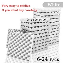 TOUO 어쿠스틱 폼 방음 천장 6 개, 17.White - High Density-12 Pcs