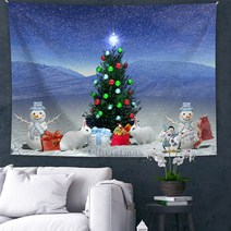 DFMEI 크리스마스 시즌 태피스트리 벽담요 크리스마스 랜턴 패턴 실내방 배경배치, DFMEI GTSD-39, 75*100CM