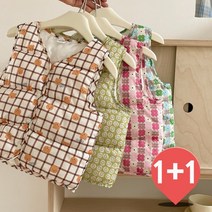 더사랑이 베어꽃패딩조끼1+1