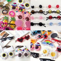 작은알 선글라스 인싸 파티안경 레옹 웃긴 눈알가리개, 투명핑크