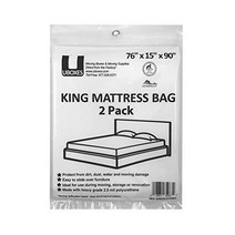 Uboxes King Mattress Poly Covers 76 x 15 x 90 inch 2 Pack null, 1