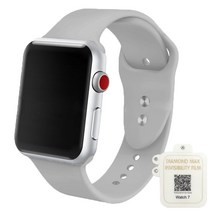 모할랩 애플워치 3/4/5/6/7/8/9/SE 호환 실리콘 더블 단추 스트랩 + 보호필름 1p 세트, 02 그레이, 44mm