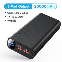 QOOVI 보조베터리 20000mAh 휴대용 PD 20W 빠른 충전 Poverbank 휴대 전화 외부 배터리 아이폰 호환 13 Xiaomi, [01] 20000mAh Black