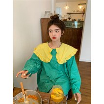 프릴칼라넥 긴팔 루즈핏 블라우스