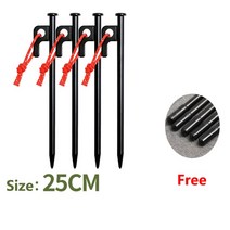 바람막이천막 캐노피텐트 캐노피천막20CM/25CM/30CM/40CM 텐트 강철 페그 포함 고강도 내구성 캠핑 캐노피, 02 4pcs 25cm