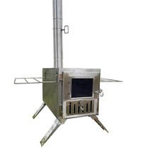 TOUNTO 목재 연소 스토브 굴뚝 파이프가 있는 휴대용 캠핑 전면 창 사이드 랙 외부 텐트 요리 트럭 여행 및 나무꾼 오두막 내부를 위한 미니 우드 스토브