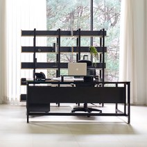 TS-03 강화유리 가림막 철재책상 데스크책상 1600x800 컴퓨터책상, 블랙프레임/유리(블랙)