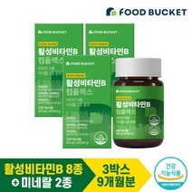 푸드버킷 활성비타민B 컴플렉스 3박스 (총 9개월분), 상세설명 참조, 없음