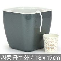 인테리어 자동급수 플분(1P) - 화분 예쁜화분 인테리어화분 저면관수 플라스틱화분 거실화분 사무실화분 책상화분 테이블화분, 09_Sein_자동급수(G1)_실버(대)