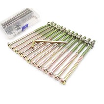 벙크 베드 볼트 binifiMux 12팩 M6x120mm 육각 키 드라이브 소켓 캡 볼트 및 배럴 너트 가구 의자 아기 침대 침대 침대용 렌치 포함 아연 도금