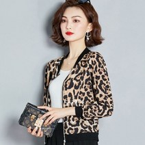 오르난 여자 봄 호피 레오파드 집업 자켓 JC306